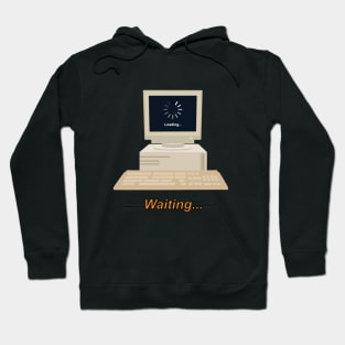 Old computer displaying the text Loading Hoodie